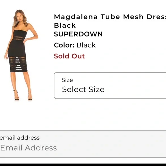 Superdown Black Strapless Midi Dress - Picture 2 of 2